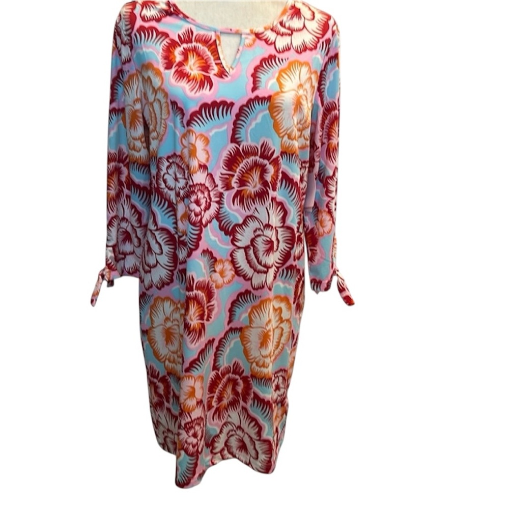 NWT- Estella Parker UPS 50 Sun Protection Long Sleeve Cover-up Floral Dress